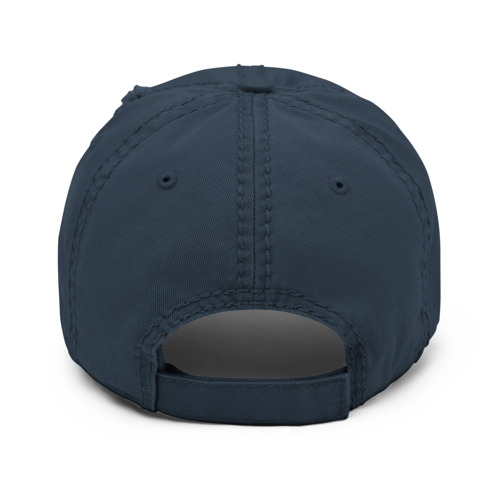THE FLAMING SEA DISTRESSED HAT WHITE TEXT