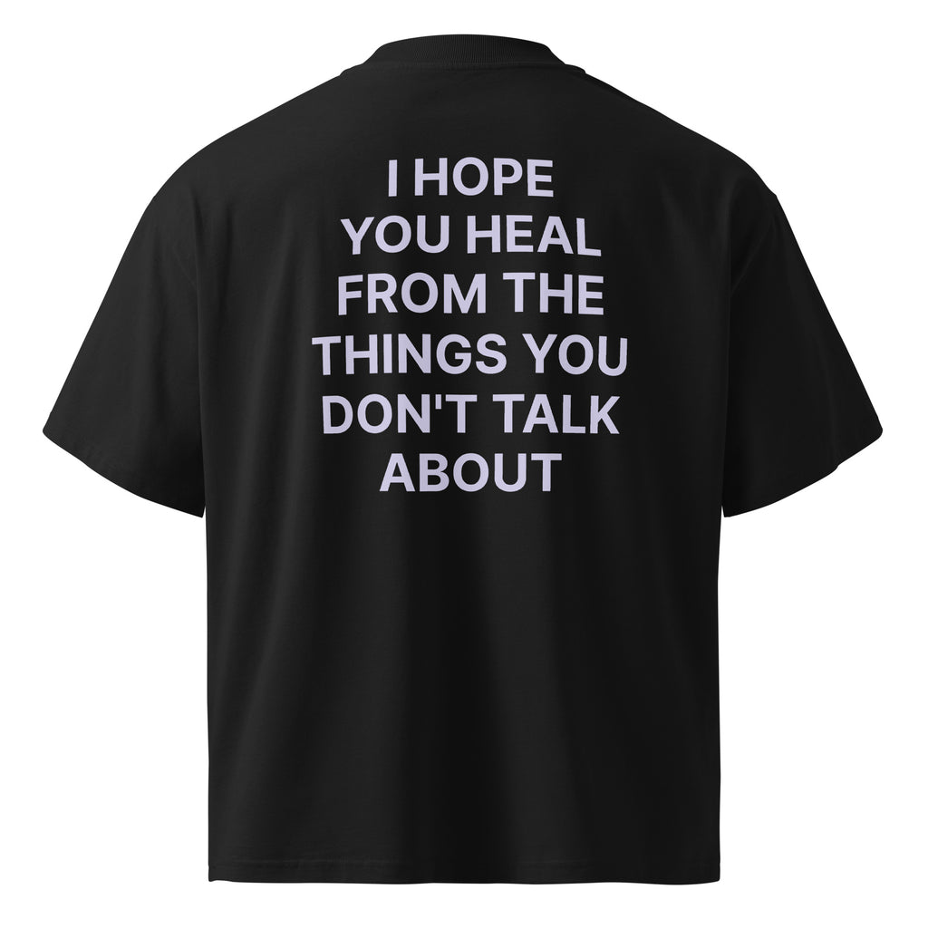 JARED LEONARD OVERSIZED T PURPLE TEXT