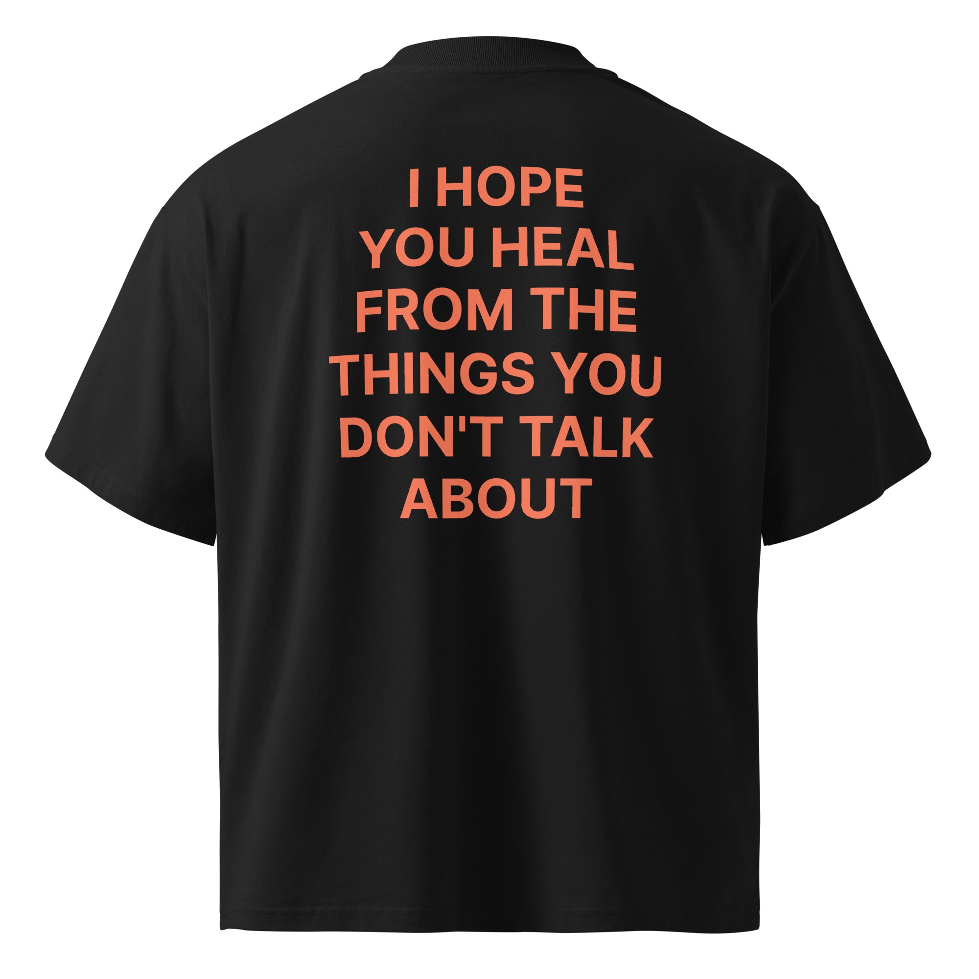JARED LEONARD OVERSIZED T ORANGE TEXT
