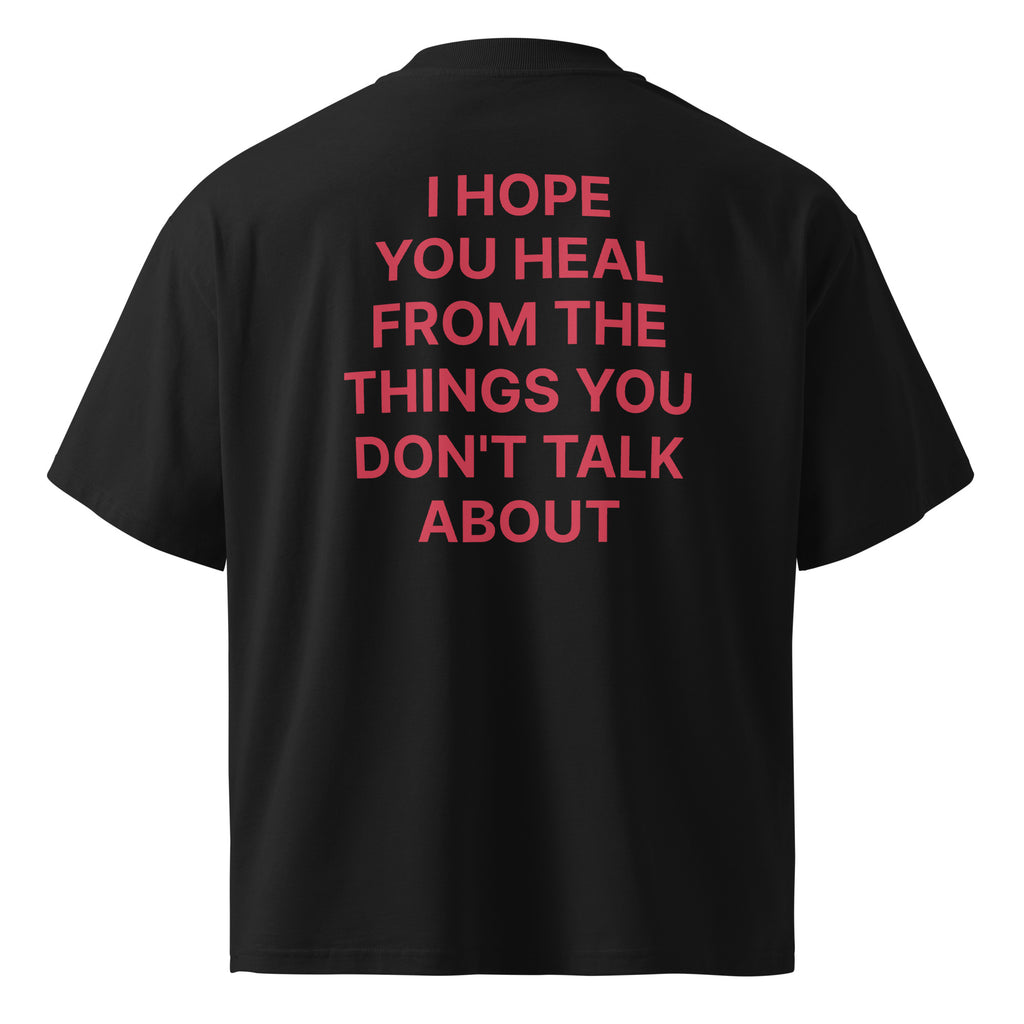 JARED LEONARD OVERSIZED T RED TEXT