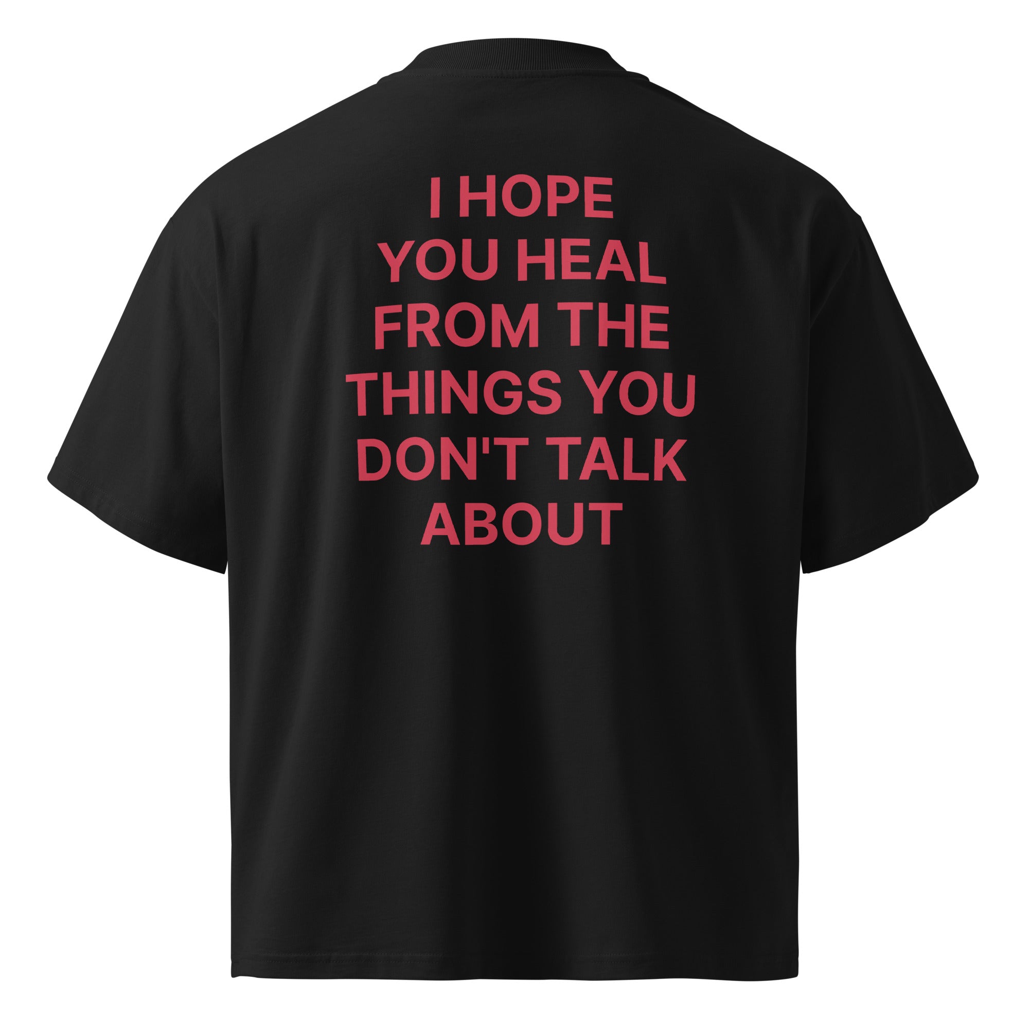 JARED LEONARD OVERSIZED T RED TEXT