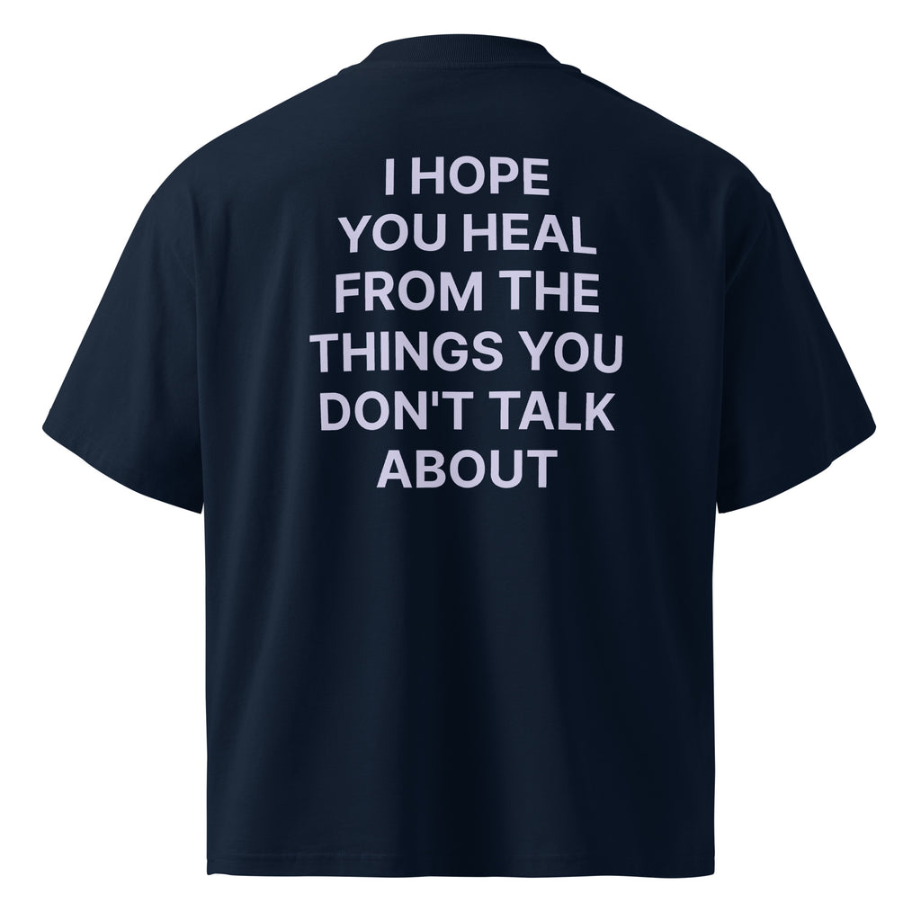 JARED LEONARD OVERSIZED T PURPLE TEXT