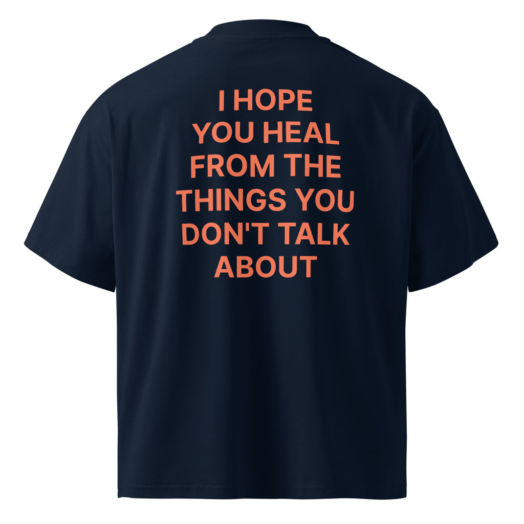 JARED LEONARD OVERSIZED T ORANGE TEXT