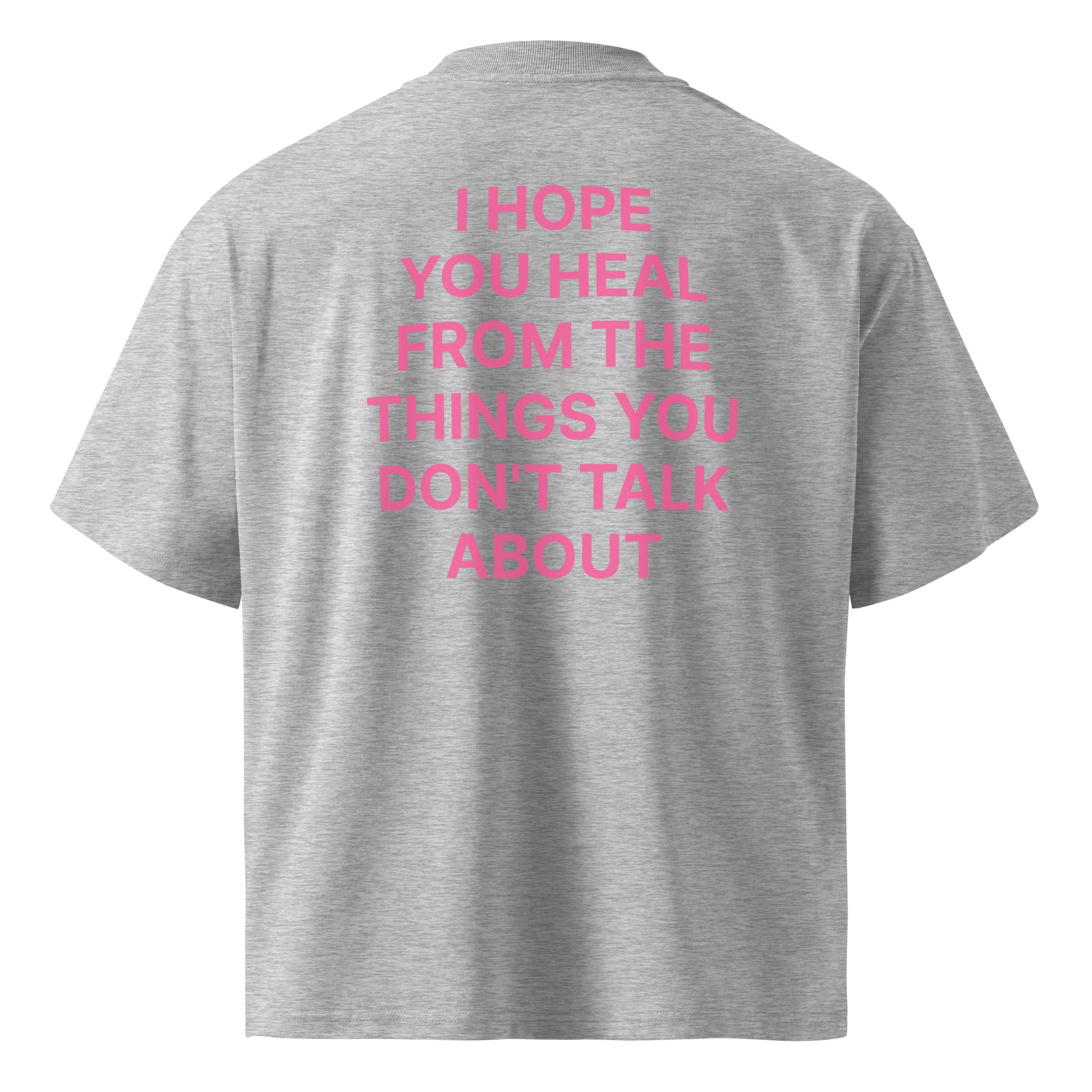 JARED LEONARD OVERSIZED T PINK TEXT
