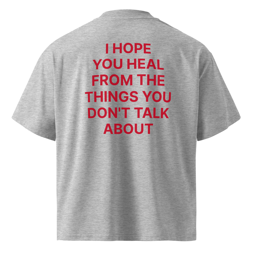 JARED LEONARD OVERSIZED T RED TEXT