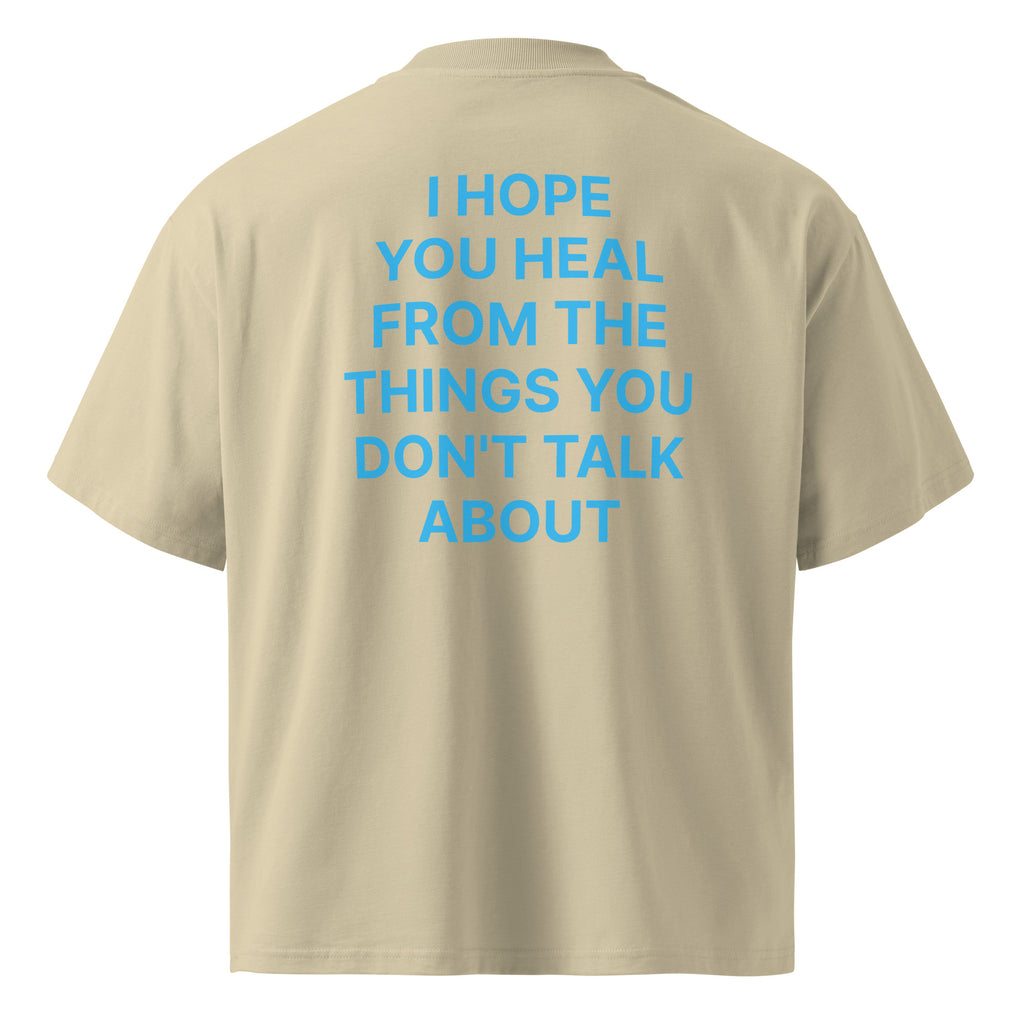 JARED LEONARD OVERSIZED T BLUE TEXT