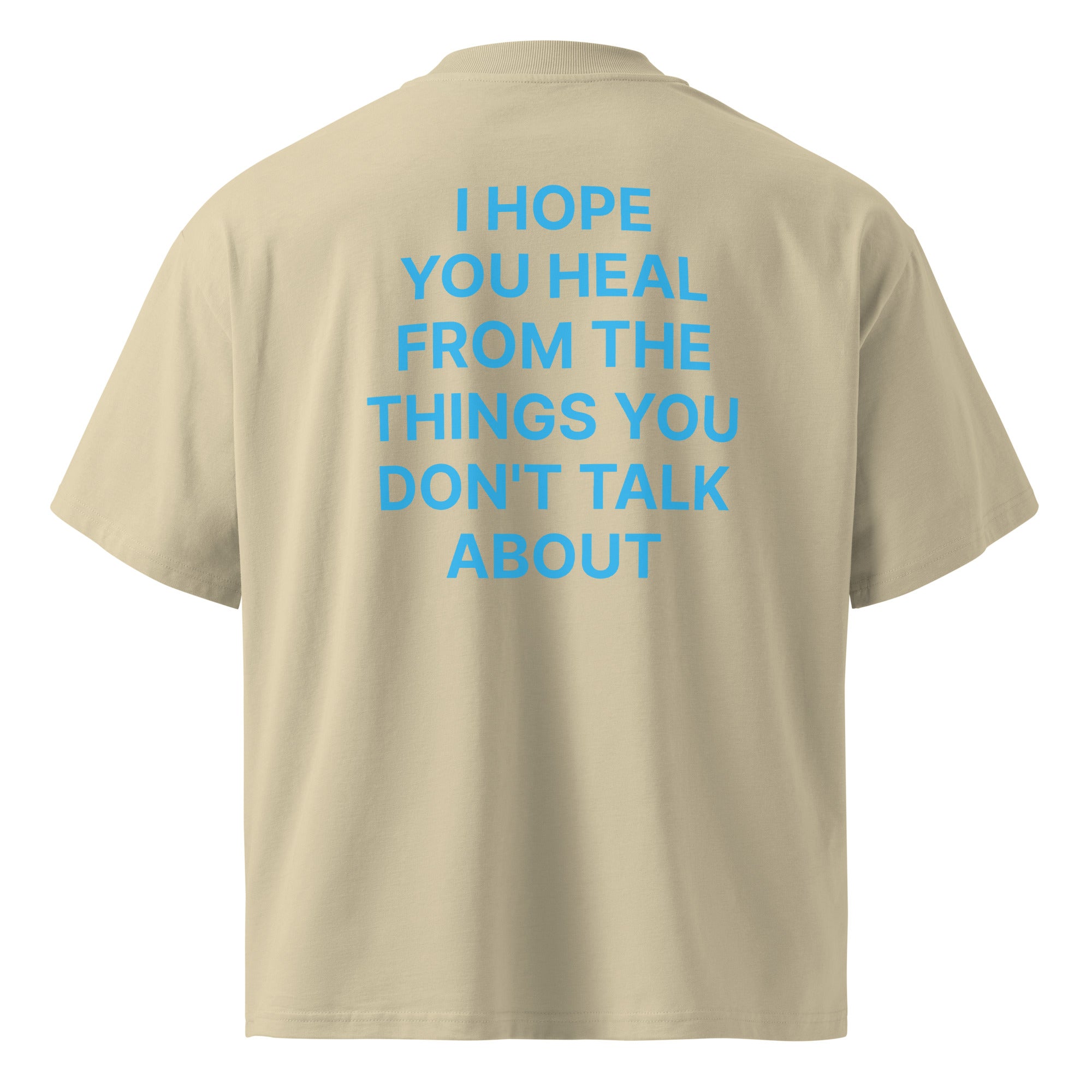 JARED LEONARD OVERSIZED T BLUE TEXT