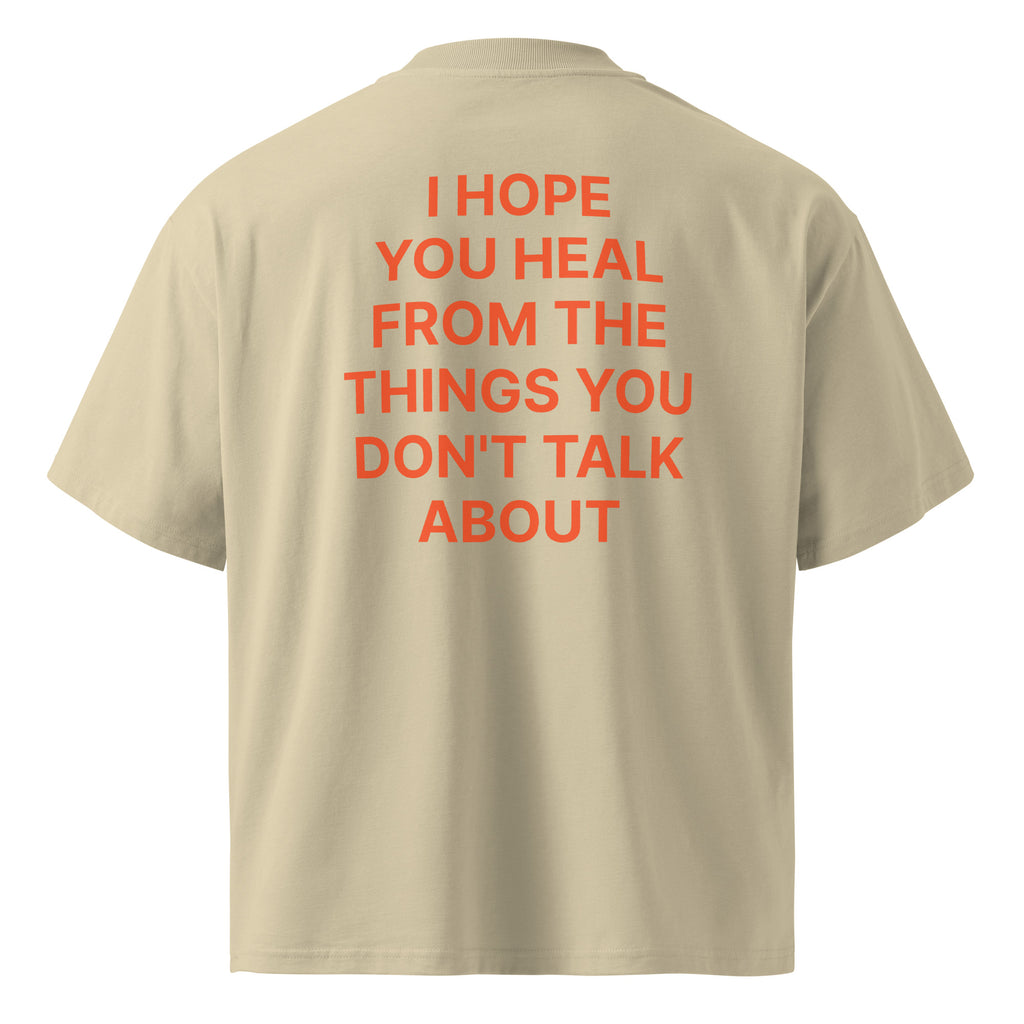 JARED LEONARD OVERSIZED T ORANGE TEXT