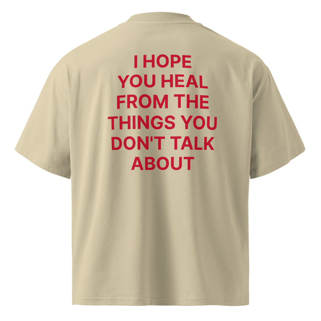 JARED LEONARD OVERSIZED T RED TEXT