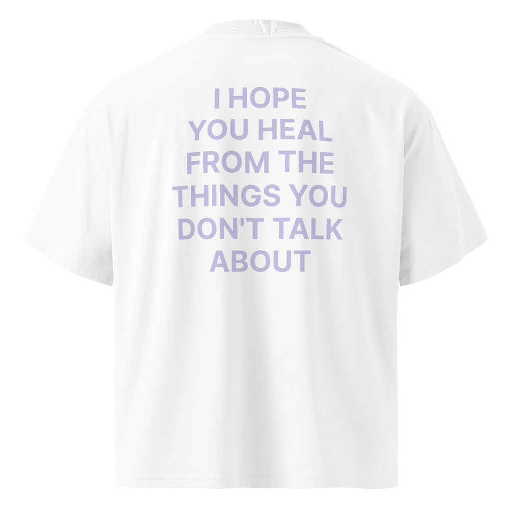 JARED LEONARD OVERSIZED T PURPLE TEXT