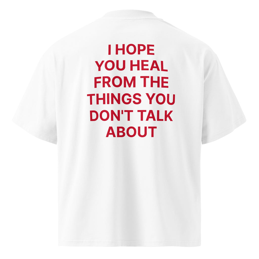 JARED LEONARD OVERSIZED T RED TEXT