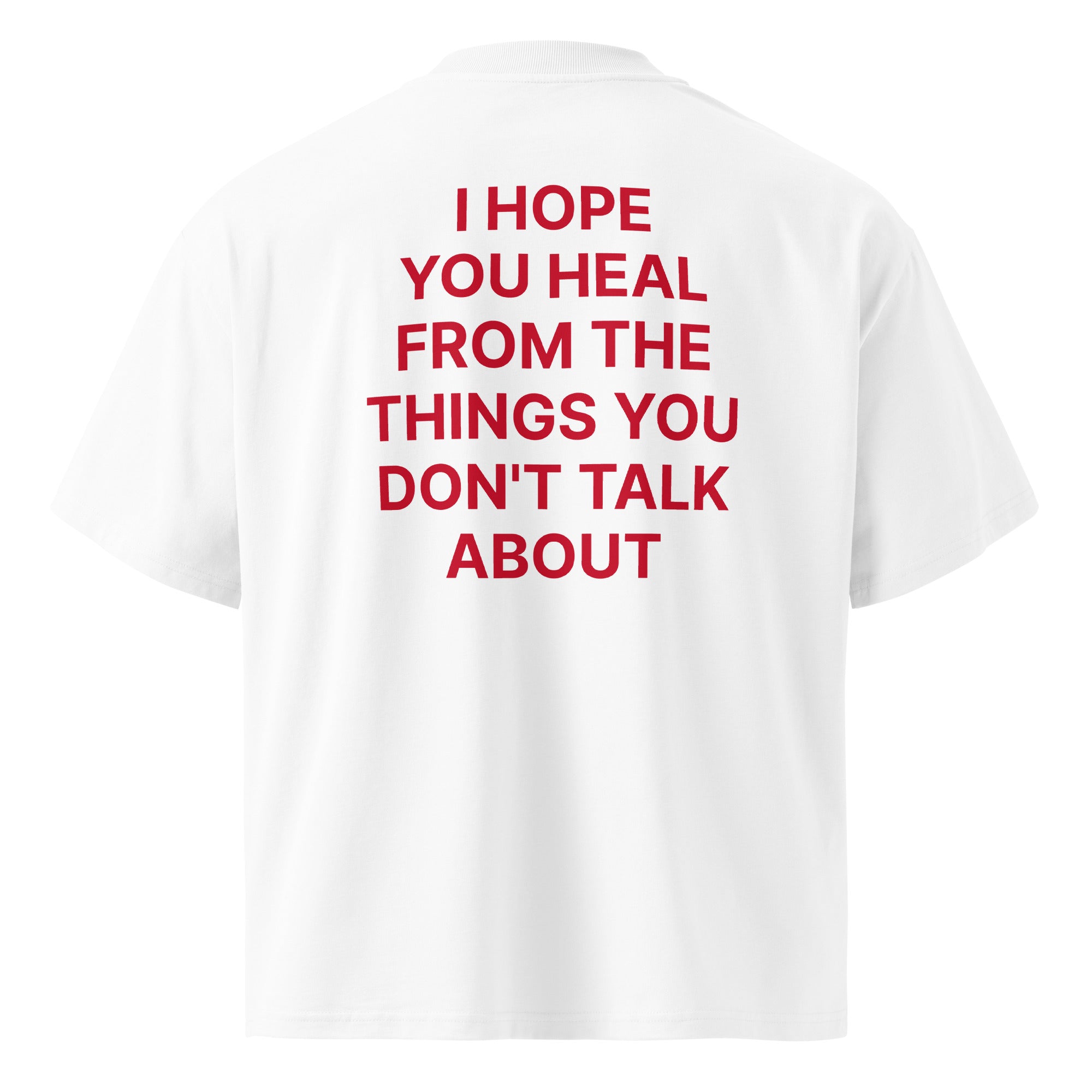 JARED LEONARD OVERSIZED T RED TEXT